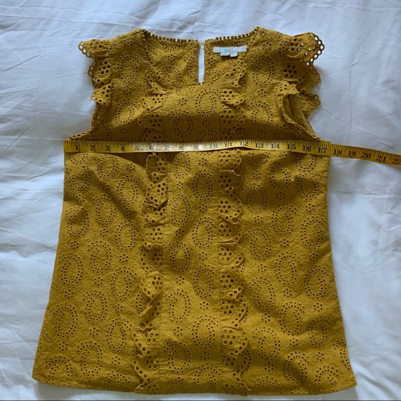 Boden sleeveless mustard colored, eyelet top, sz 2 - Picture 13 of 13